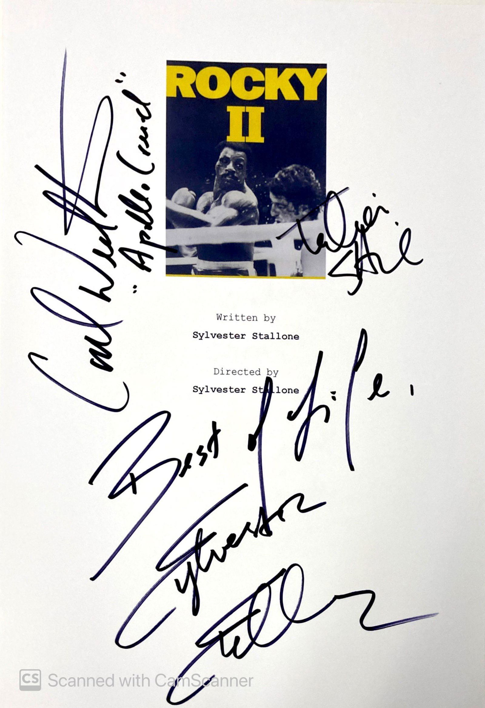 Autograph Signed Script Cover Rocky II (1 of 1)