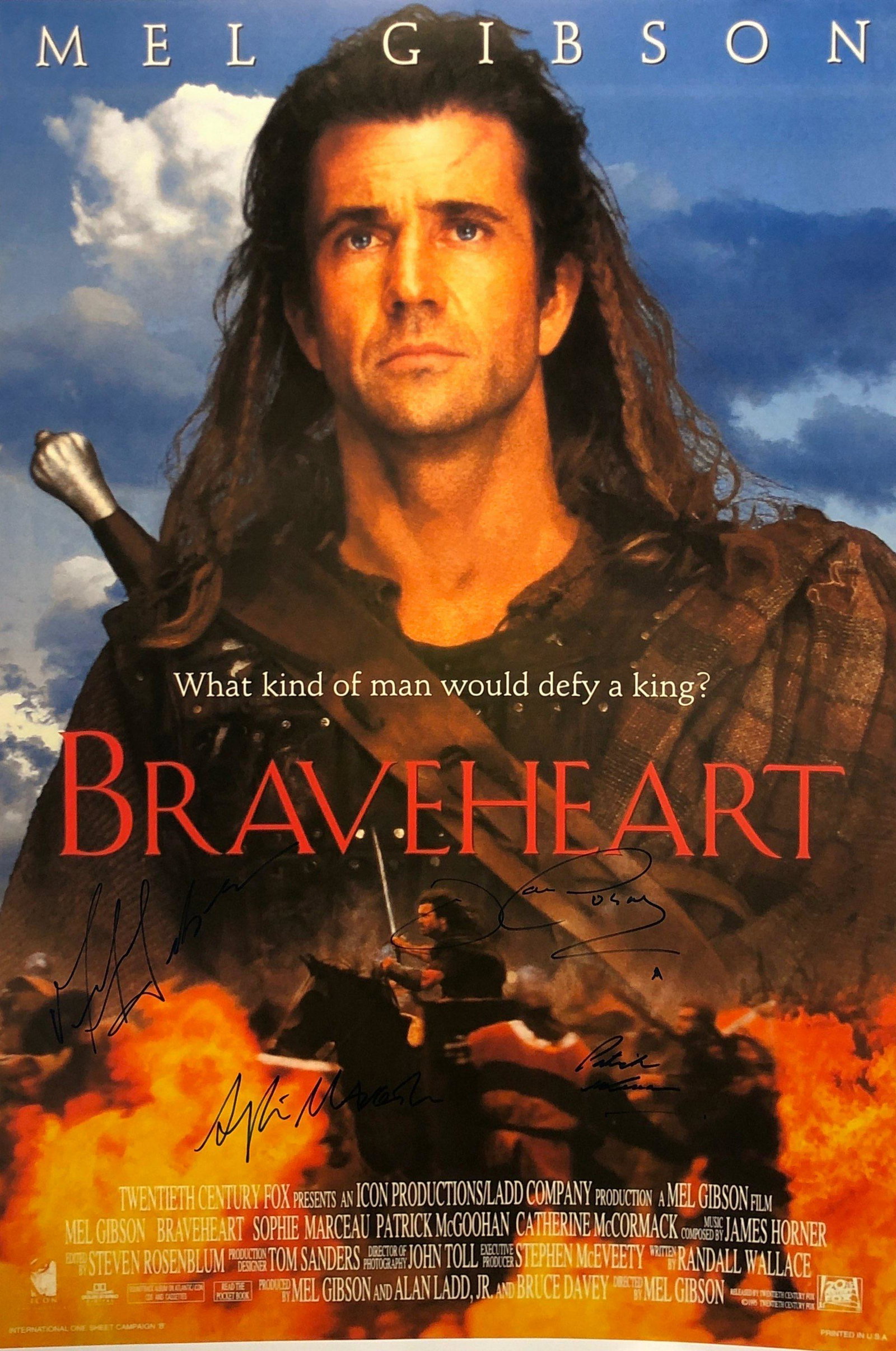 Braveheart Poster Mel Gibson Autographed Autographed (1 of 1)