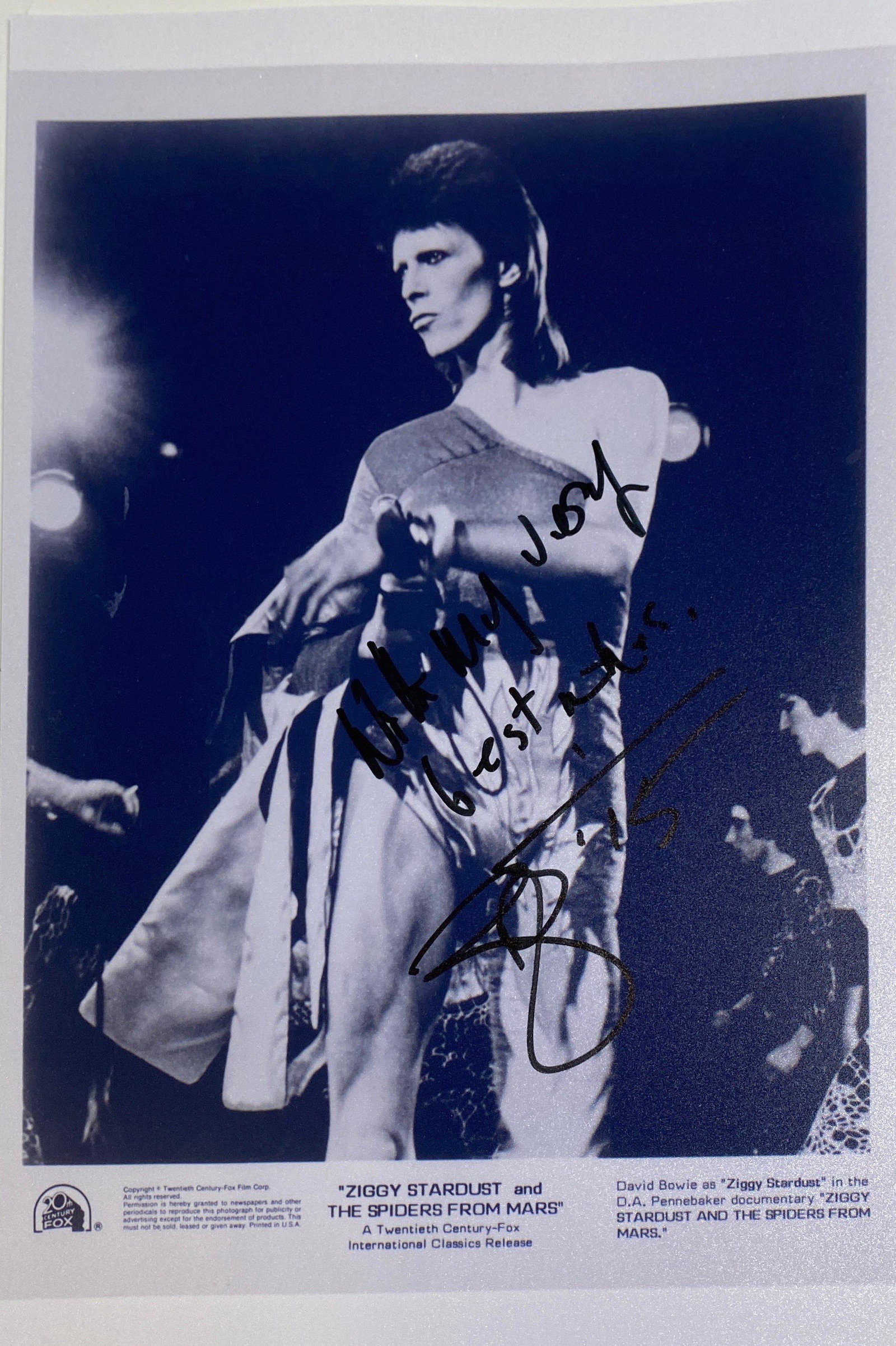 Autograph Signed  David Bowie Photo (1 of 1)