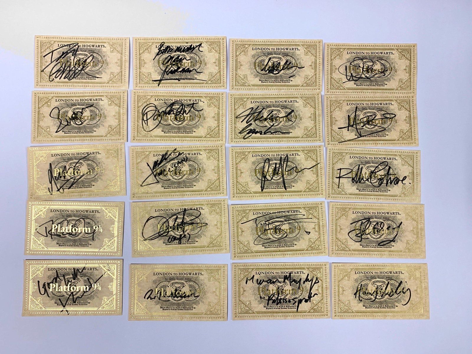 Autograph Signed Harry Potter Set of 34 Train Ticket (1 of 2)