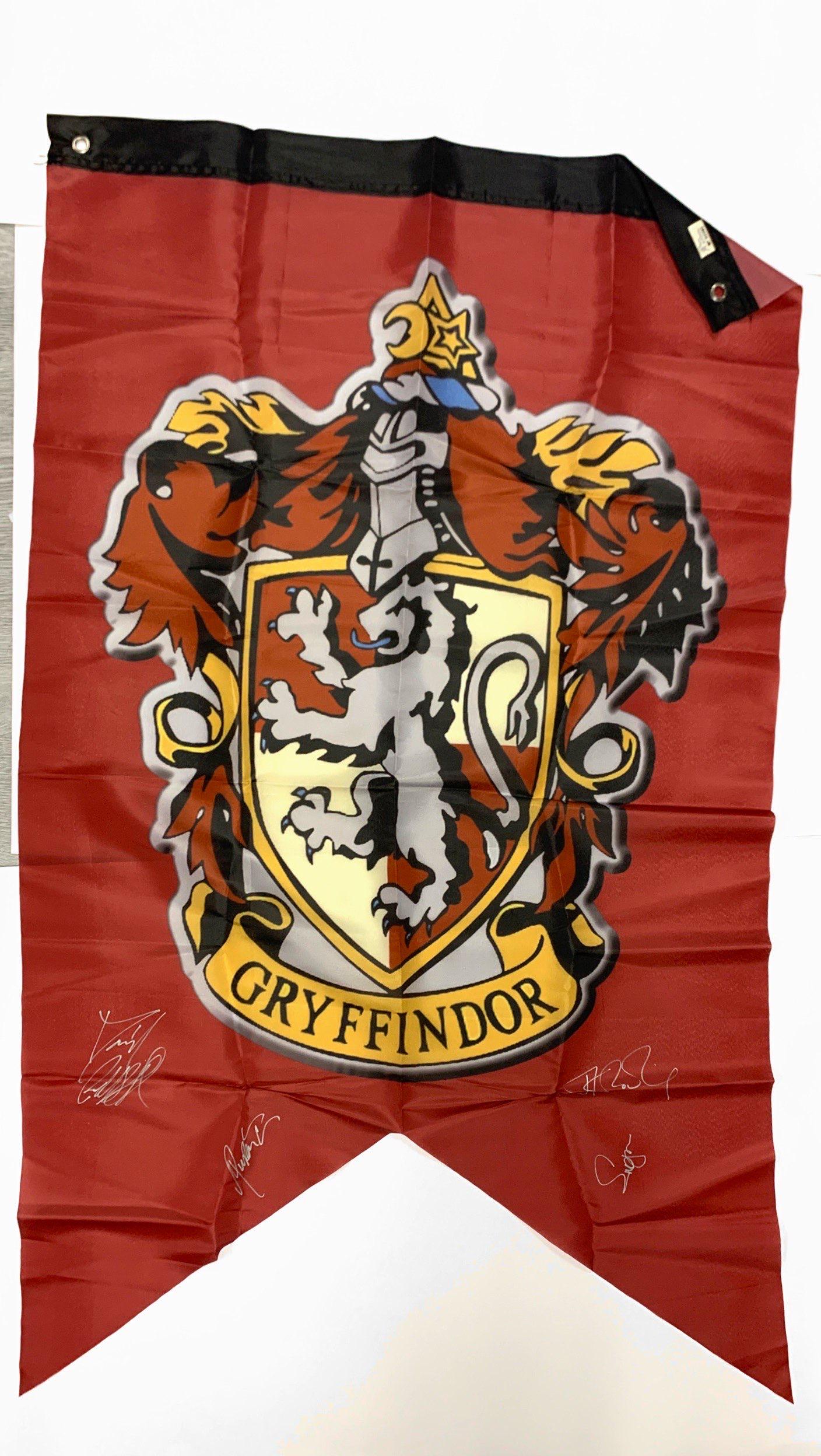 Autograph Signed Harry Potter Gryffindor Flag (1 of 3)