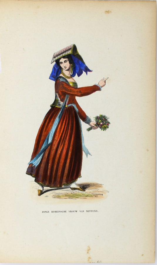 9  Ottoman, Persian, Asian, lithographs from 1843 AD, hand-coloured (1 of 9)