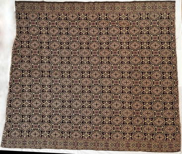 Early 20th century Moroccan Tapestry: This is a Moroccan tapestry made in the early 20th century. The name Ozsav is embroidered in to the tapestry. Dimensions: 219 by 182 cm. The tapestry is in good condition it does however show signs