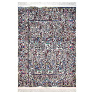 A Kerman Carpet: A Kerman carpet of multi boteh designs. Approx. 129x175cm 