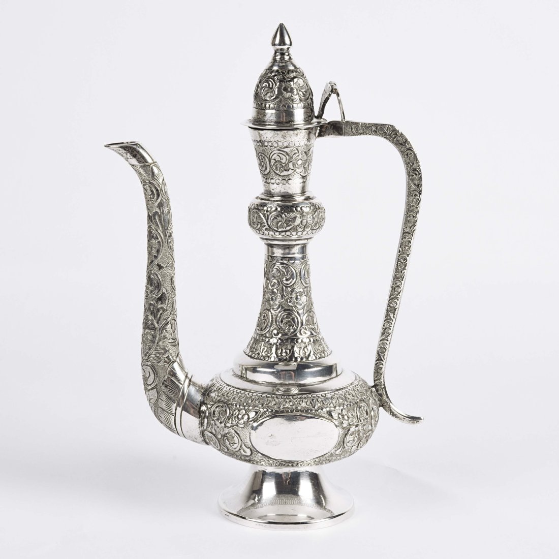 Indian sterling silver ewer. (1 of 8)