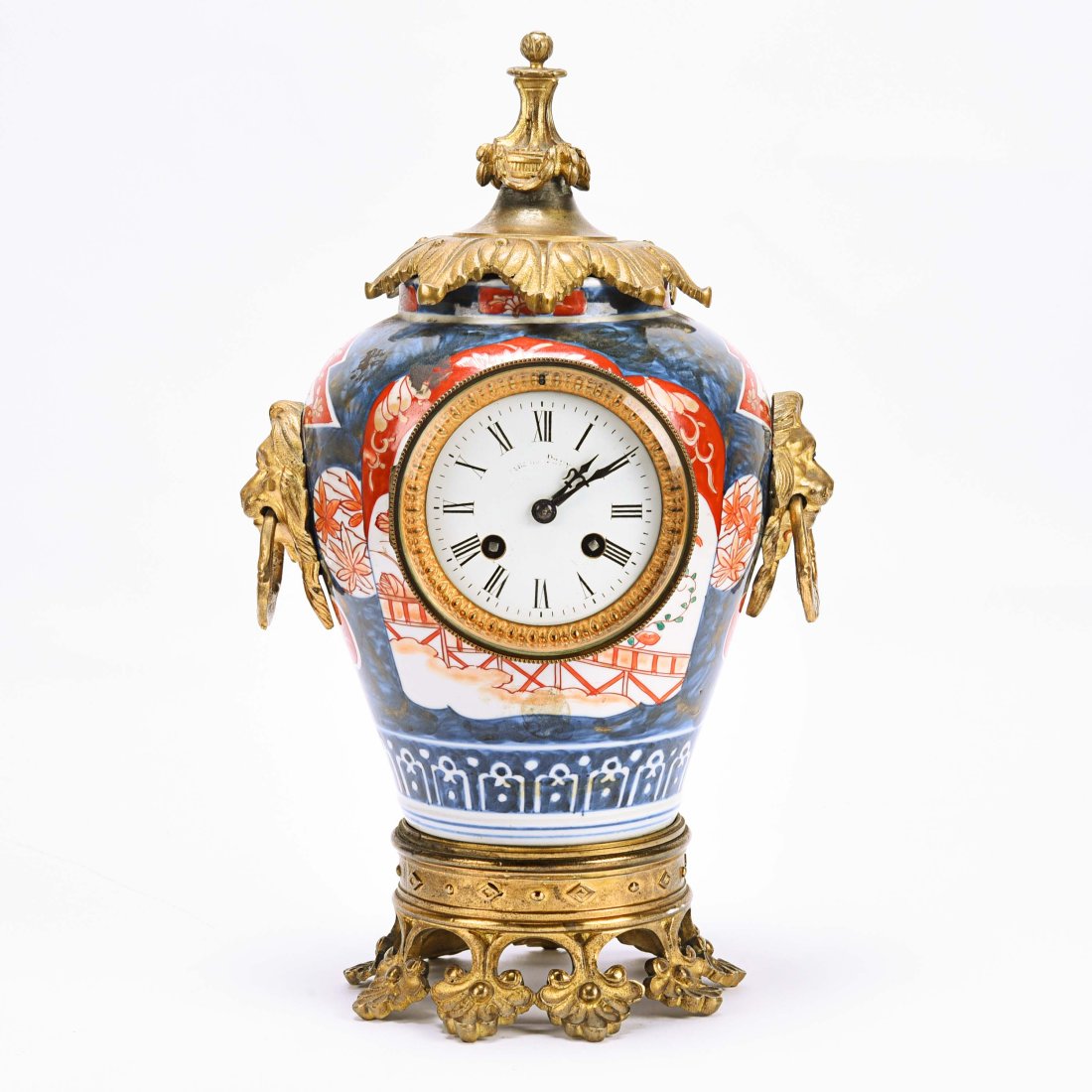 A late 19th century Imari porcelain and bronze clock. (1 of 10)