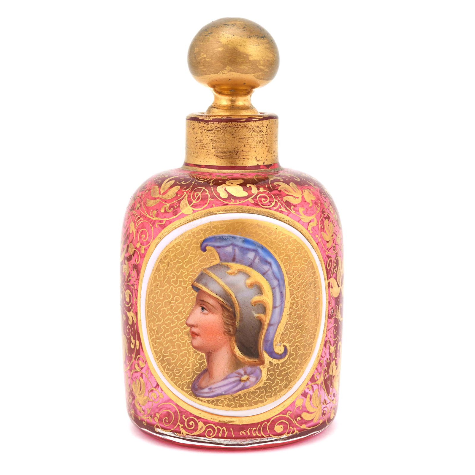 A mid 20th century Bohemian Overlay Glass Perfume Bottle. (1 of 4)