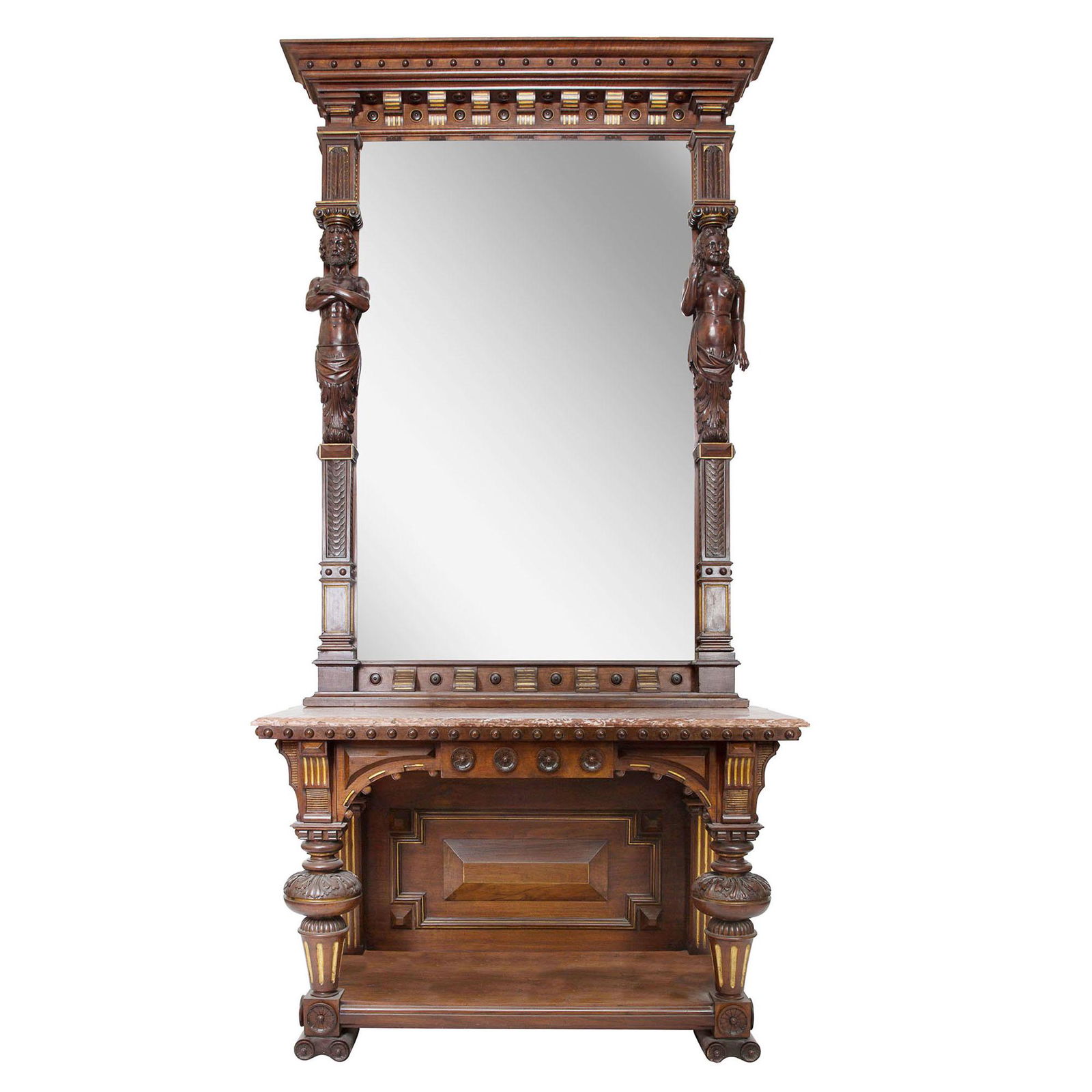 A large Victorian Pier mirror in the style of Renaissance Revival (1 of 1)