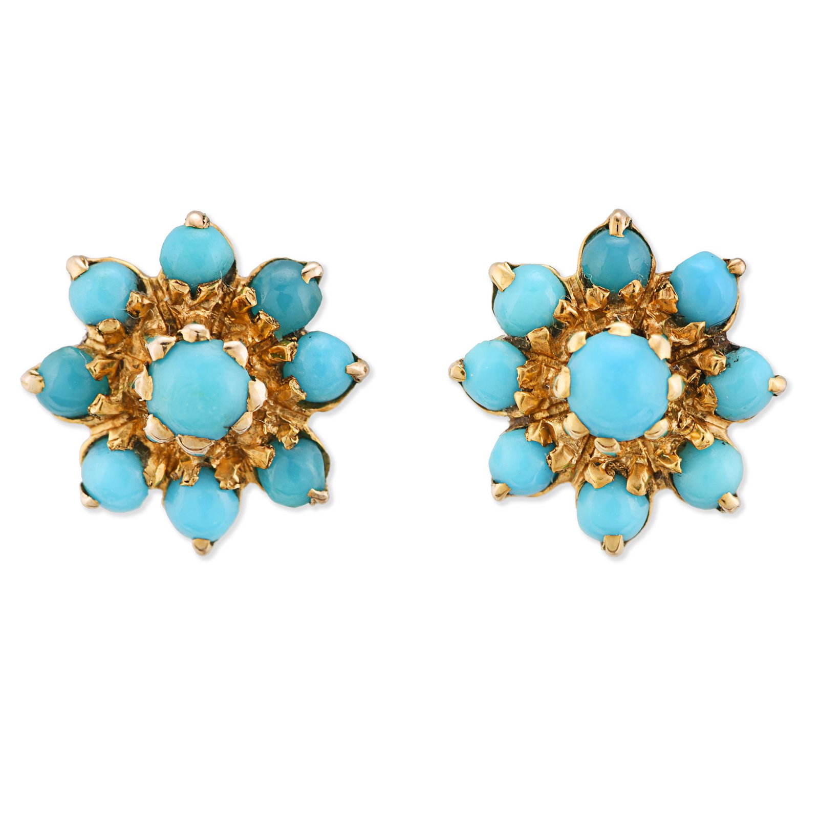 A pair of early 20th century British 9k gold earrings. (1 of 2)