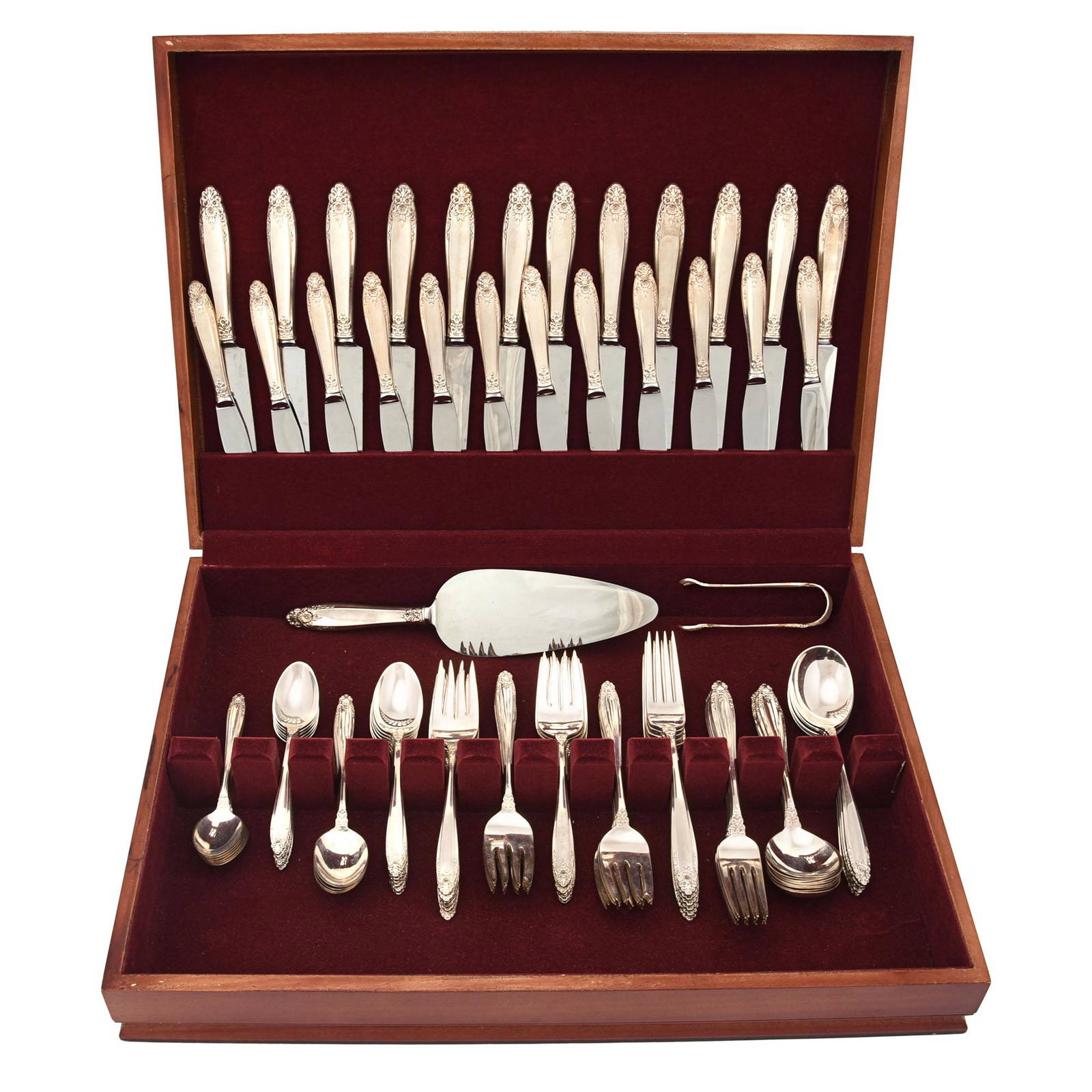 Sterling Silver Boxed Cutlery Set Of 98 Pieces. Auction