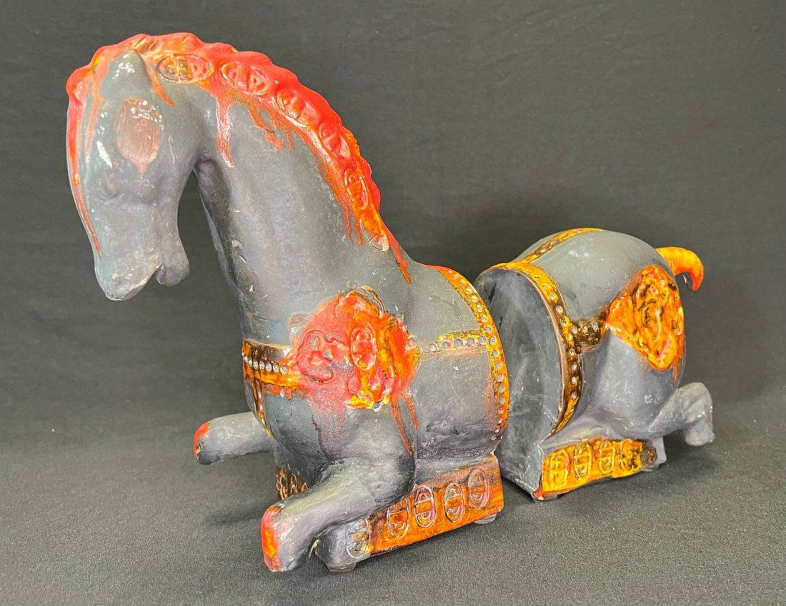 Mid Century Horse Bookends in the style of Aldo Londi, Italy, 1960s (1 of 7)