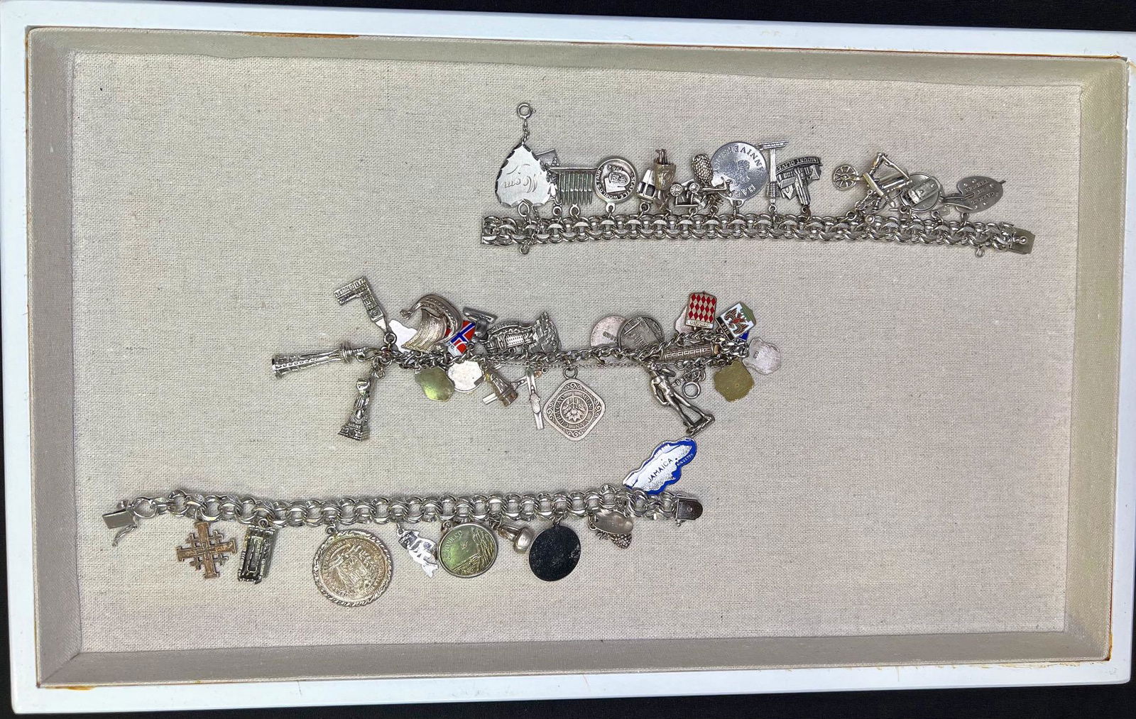 Vintage Sterling Charm Bracelets- set of 3 (1 of 20)