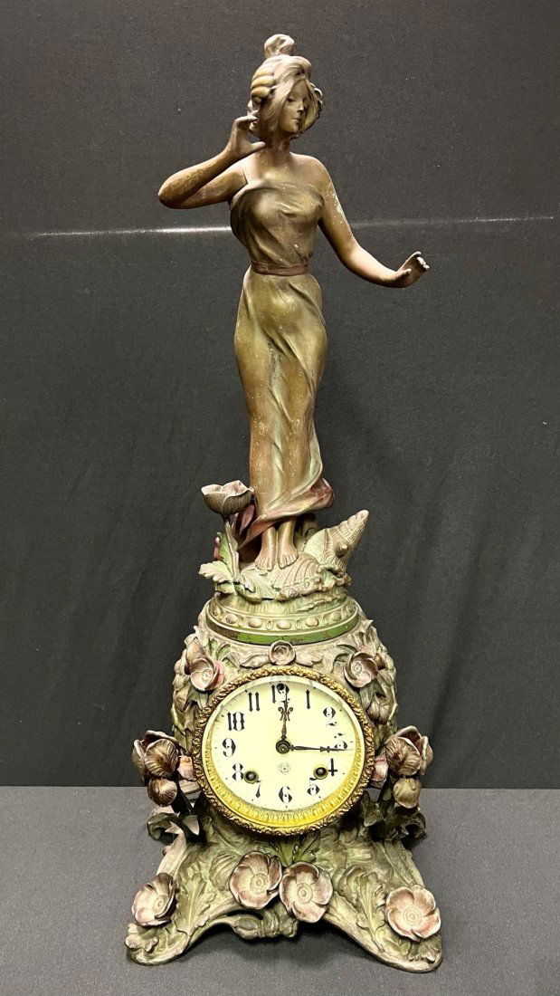 Art Nouveau~ Ansonia Figural Mantle Clock (1 of 7)