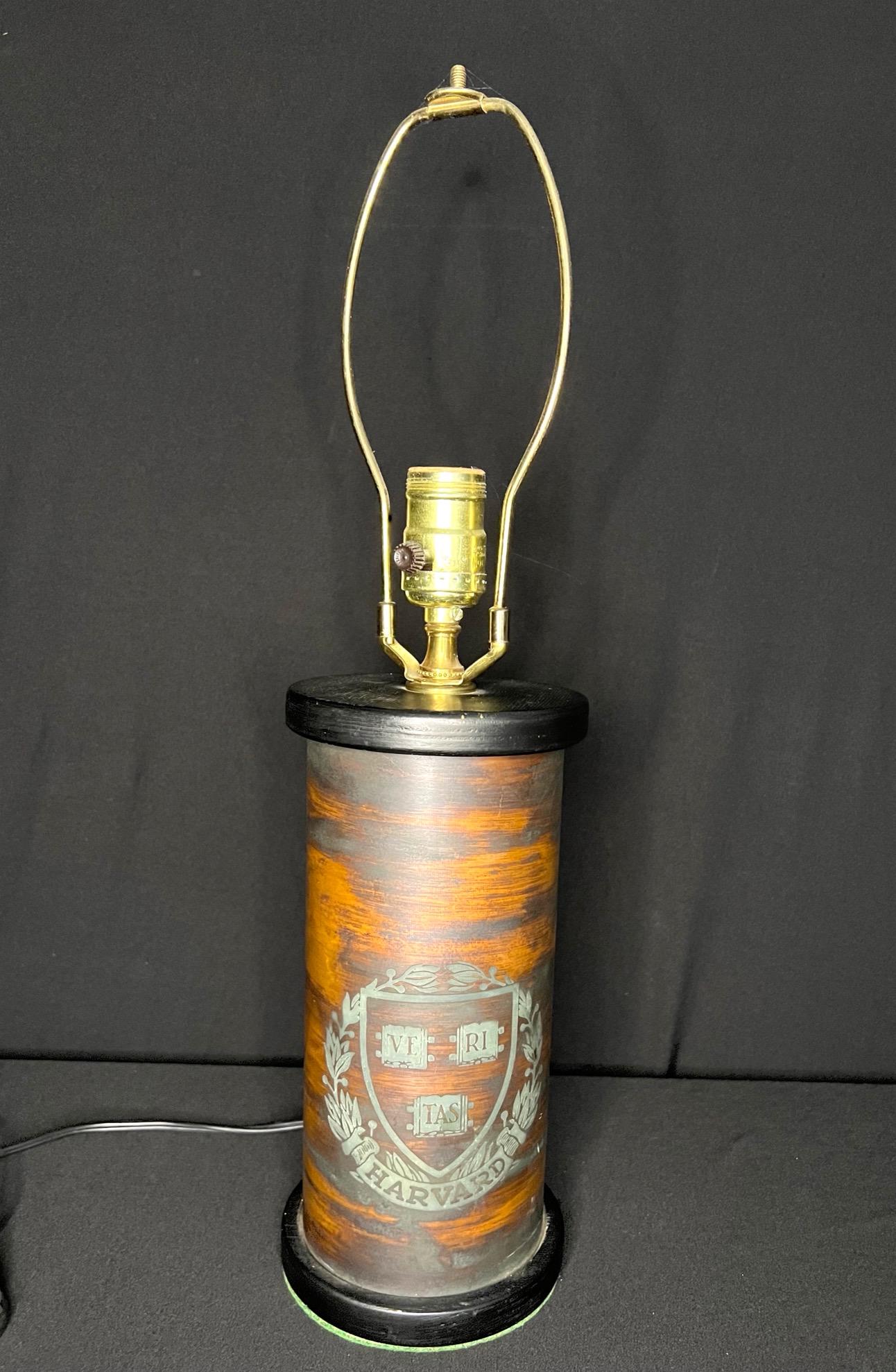 Arts and Crafts Harvard University with inlay silver  table lamp (1 of 3)