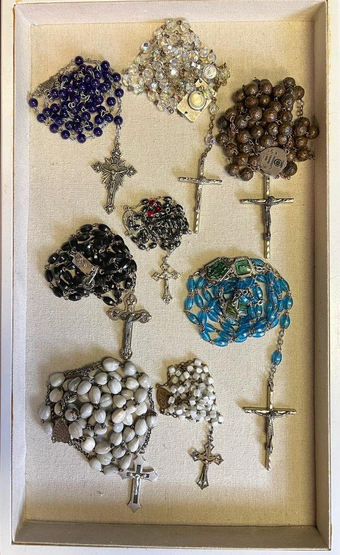 Set of 8 Vintage Rosaries- (1 of 3)