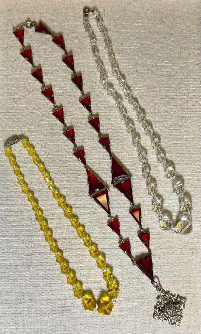 Vintage Crystal Gem Necklace and Sterling Pendant (1 of 6)