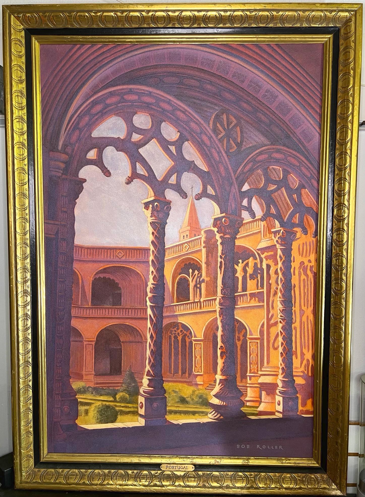 Vintage Oil Painting on Board~ Jerominos Monastery~ Portugal~ Signed: Vintage Oil Painting on Board~ Jerominos Monastery~ Portugal~ Painting depicts the Manueline ornamentation in the clusters of the monastery. Signed Bob Roller~ titled: Portugal. Measures approx. 41" L