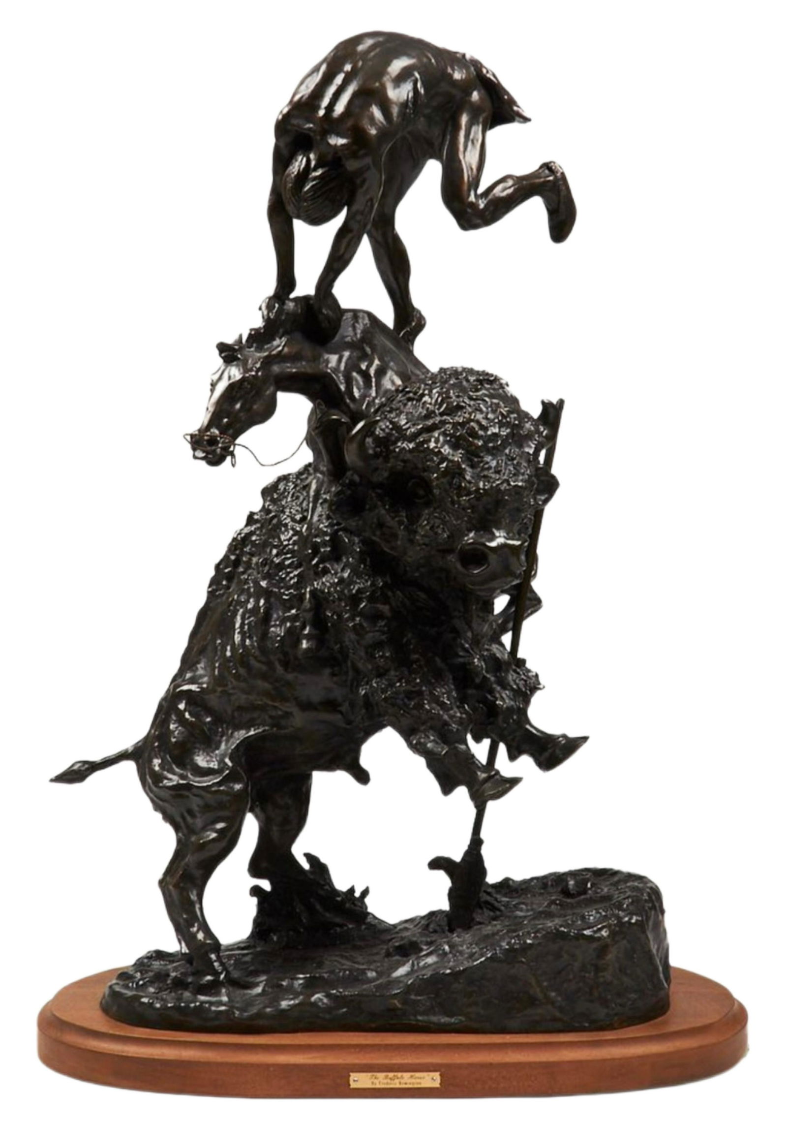 Frederic Remington Bronze Sculpture~ The Buffalo Horse~ (1 of 2)