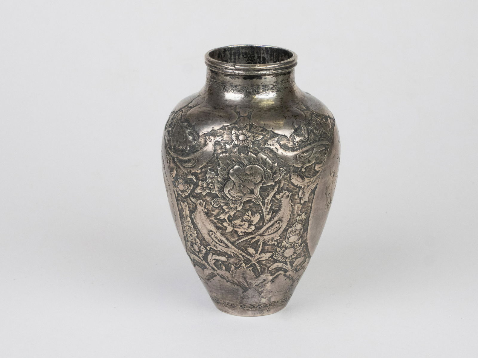 Antique Repousse Persian Sterling Silver Vase (1 of 5)