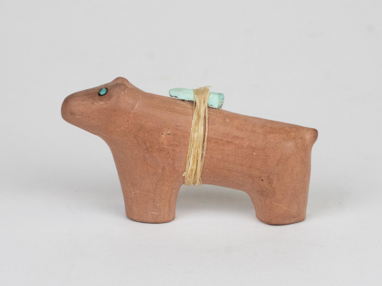 Theodore Kucate~ Zuni PuebloStone Fetish Bear with Turquoise Eyes (1 of 5)