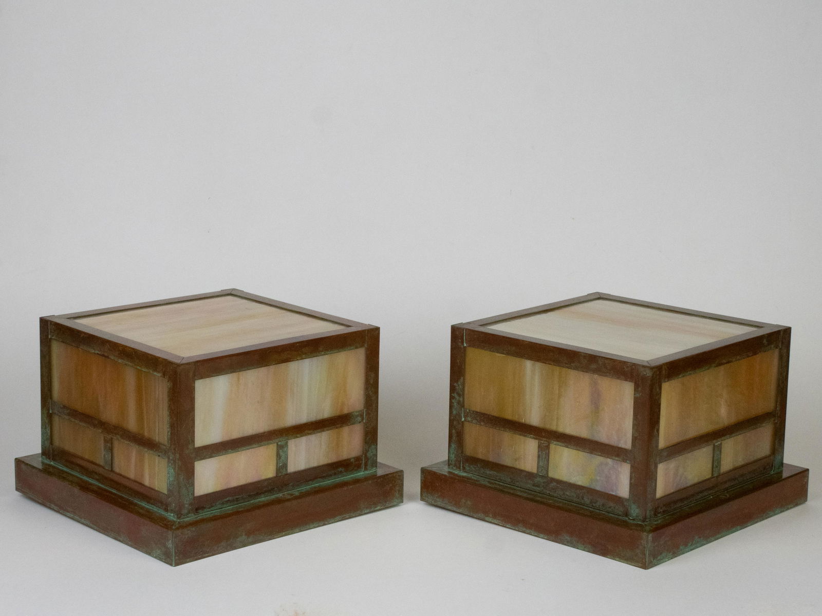 Mission Flush Ceiling Light Shades by Arroyo Craftsman~ Verdigris Patina (1 of 4)