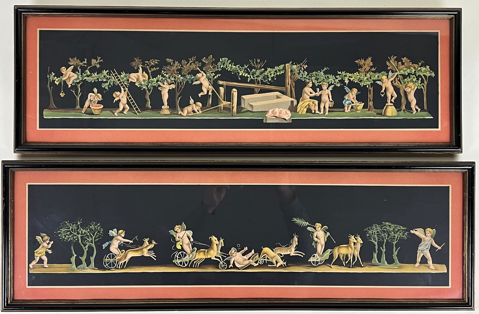 Two Neapolitan School Bodycolour~ After Pompeiian Wall Frescoes~ 19th Cent. (1 of 6)