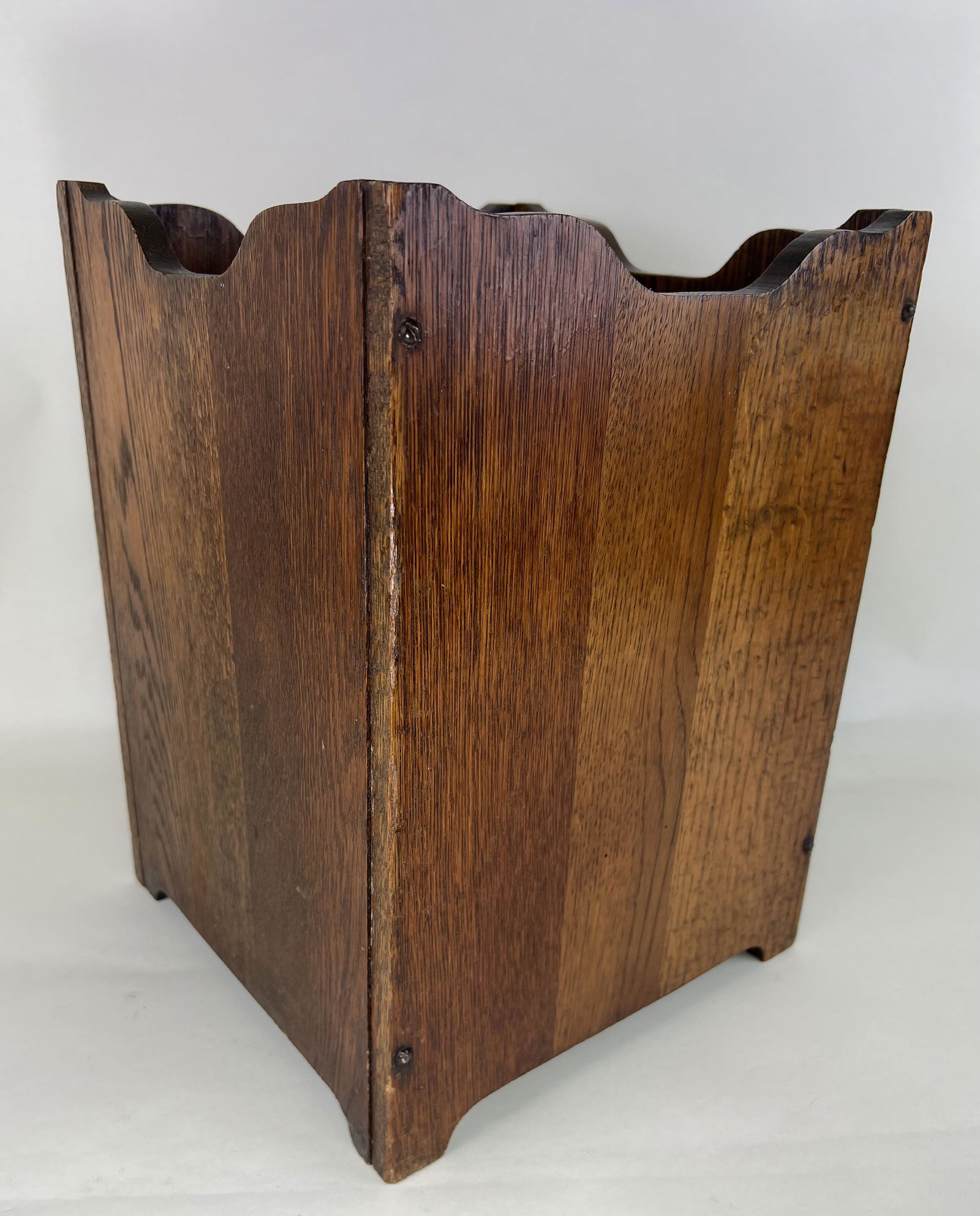 Mission / Craftsman American Quarter Sawn Oak Waste Basket (1 of 9)