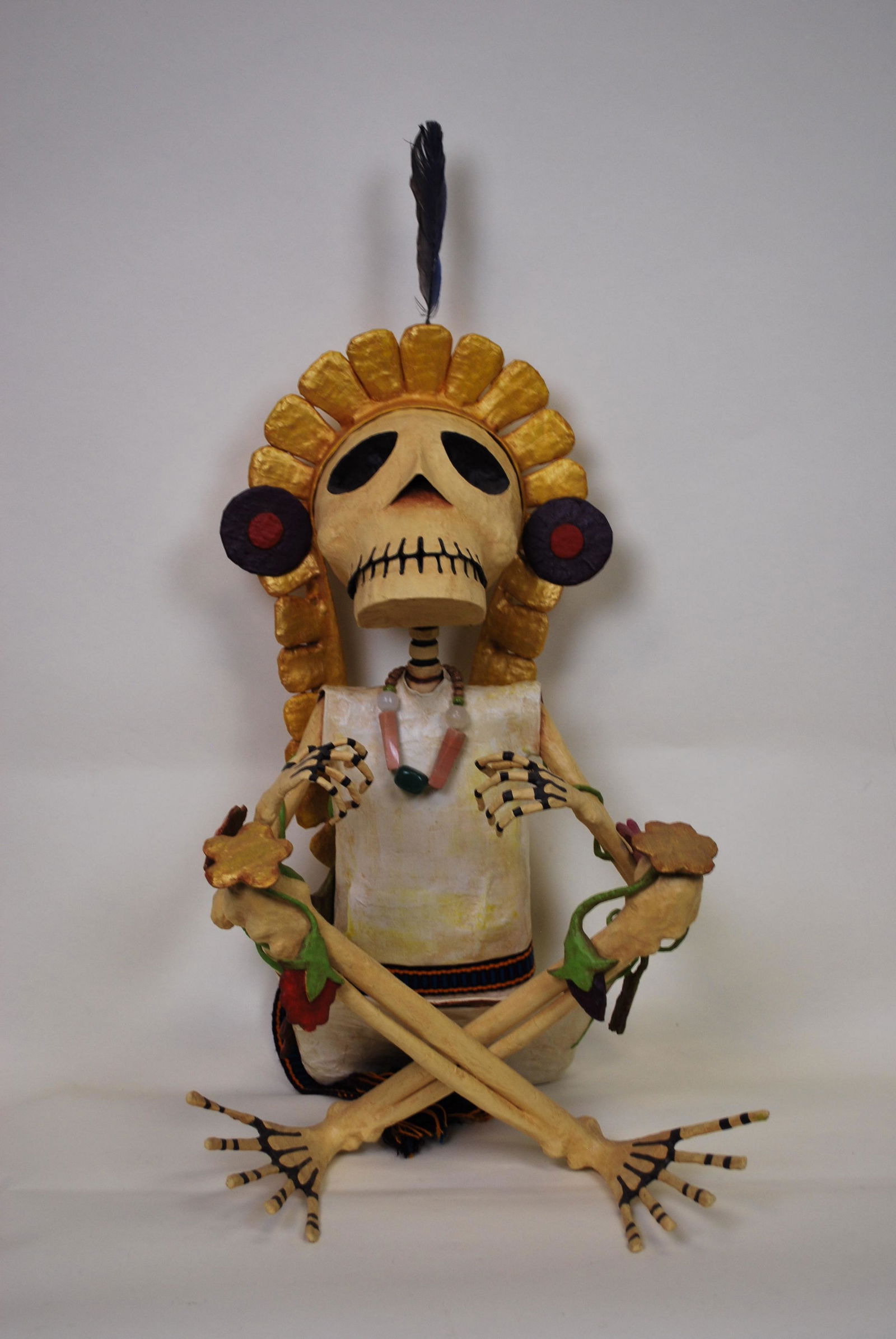 Mexican Folk Art~ Papier Mã¢chã©~ Paper Mache Medicine Man Calavera