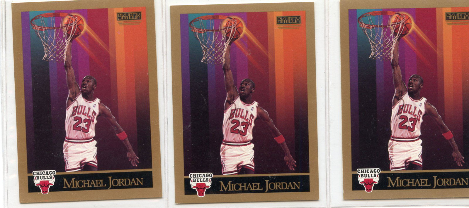 1990 Skybox Micheal Jordan Card Lot: 3 1990 Skybox Micheal Jordan #41 Cards w/ Micheal Jordan Basketball and Golf