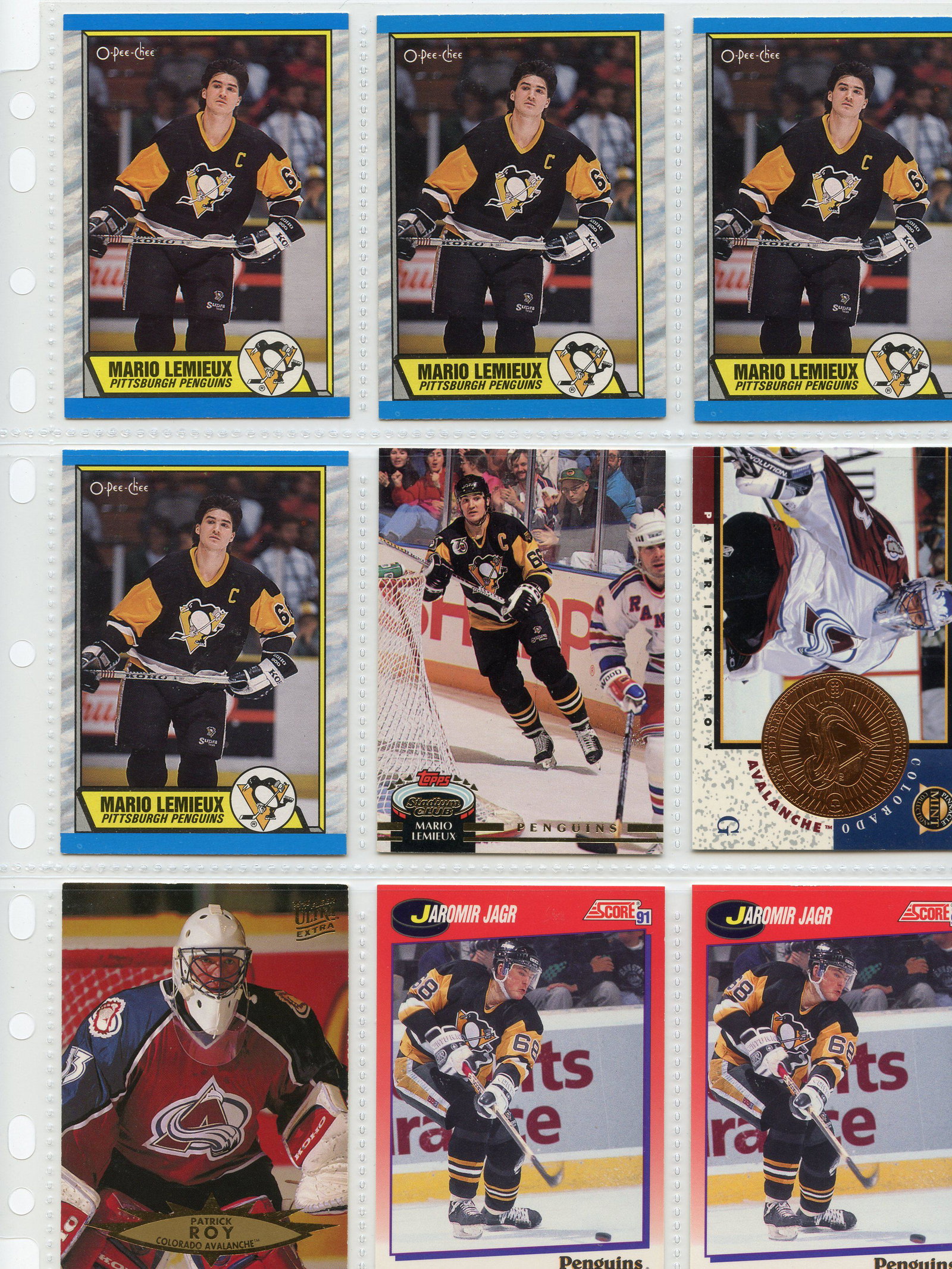 Hockey Card Lot-Mario Lemieux, Patrick Roy, Jaromir Jagr: Hockey Card Lot-Mario Lemieux, Patrick Roy, Jaromir Jagr