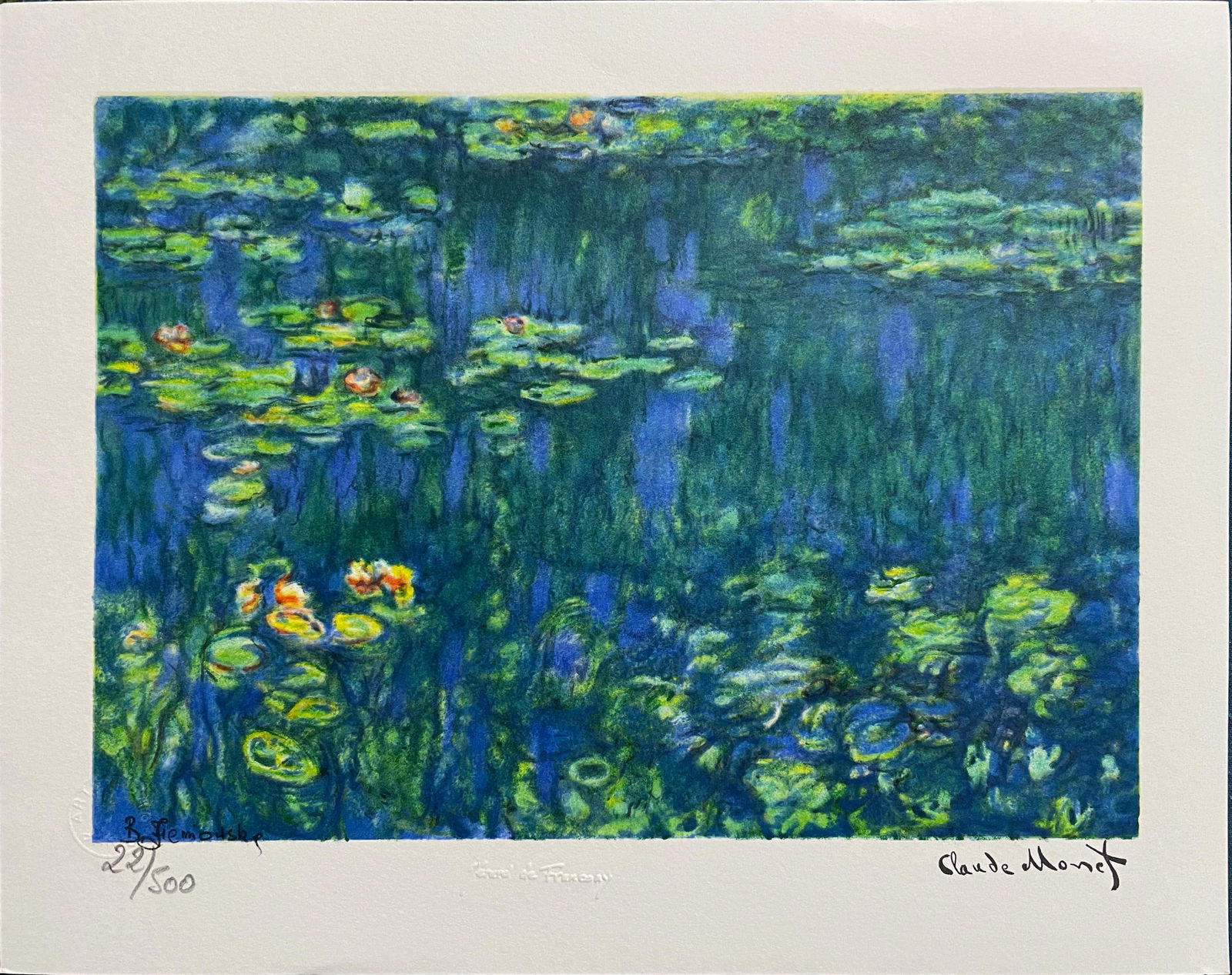 Claude Monet 1840-1926, Water Lily Pond, Lithograph (1 of 4)