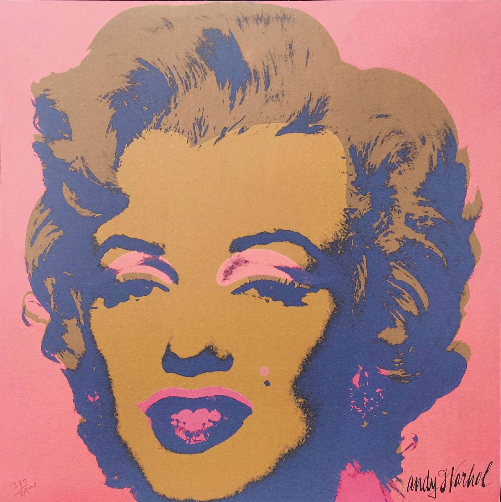 Andy Warhol 1928-1987, Marilyn Monroe, lithograph: Andy Warhol 1928-1987, Marilyn Monroe, lithograph Size: 24 by 24 in. (60 by 60 cm.) All measurements are approximate. Period: 1986 Number of Edition: 370/2400 Signed: Inscribed on the plate Publicatio