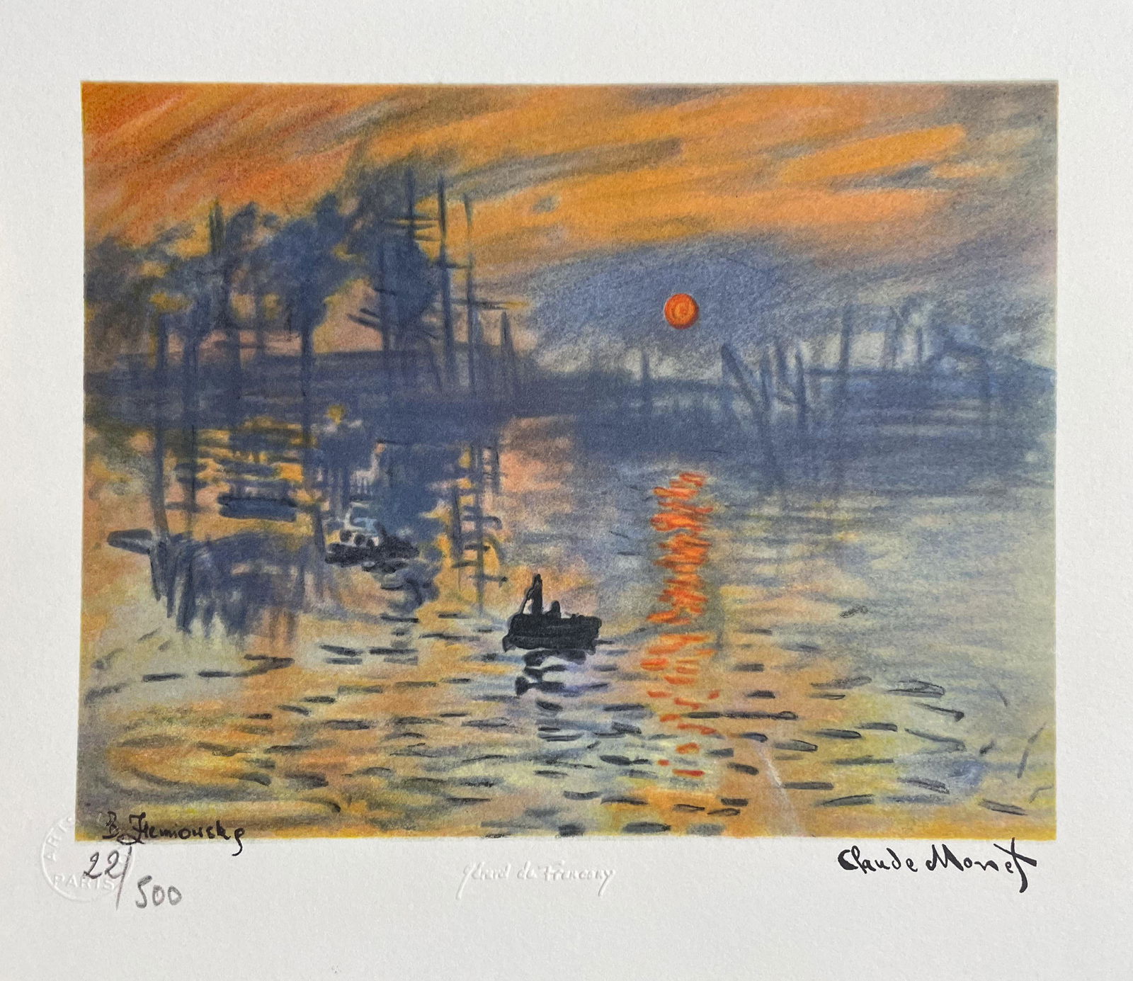 Claude Monet 1840-1926, Impression Sunrise, Lithograph (1 of 5)