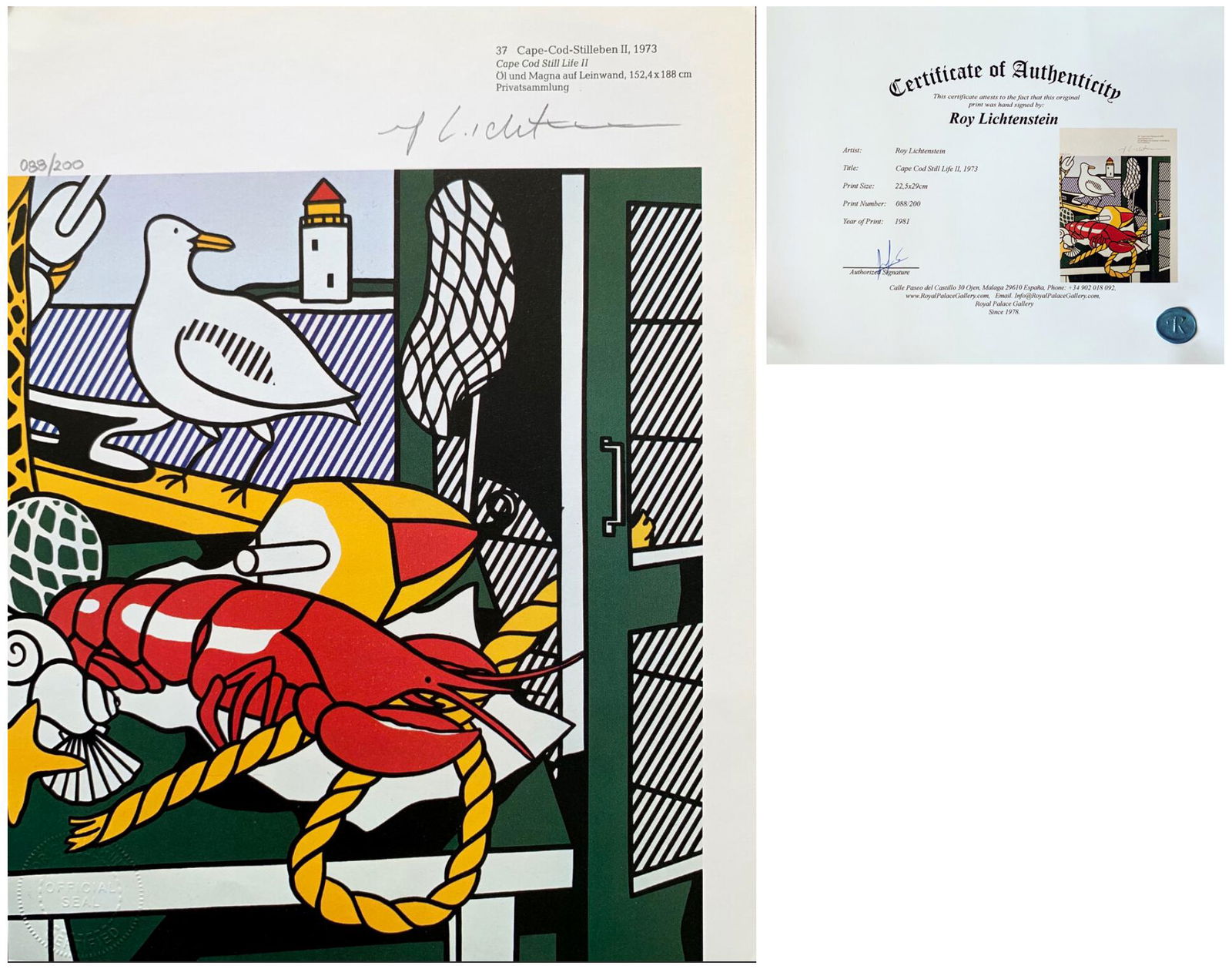 Roy Lichtenstein (1923-1997), Lithograph (1 of 4)