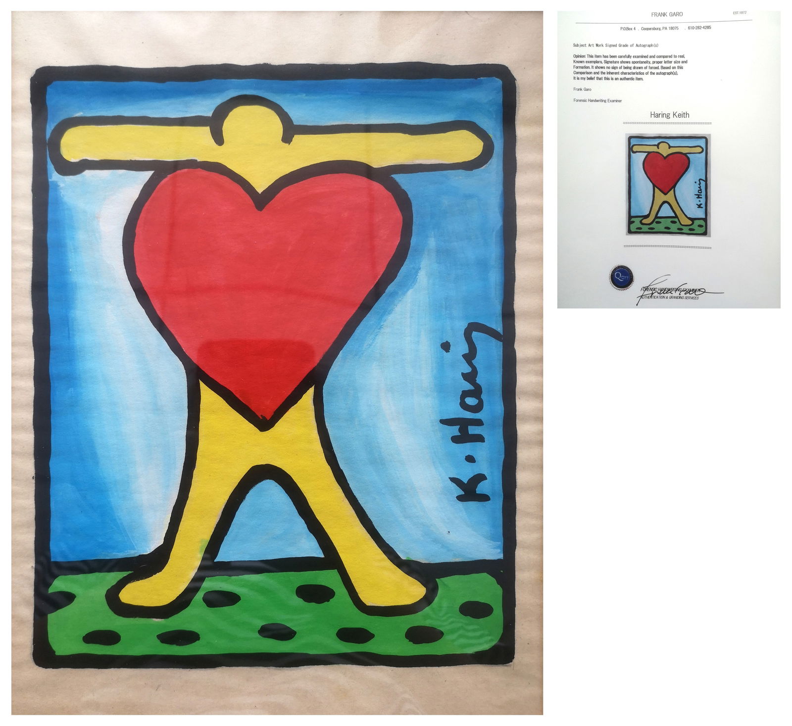 Keith Haring (1958-1990), Watercolor Painting (1 of 2)