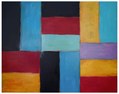 Sean Scully (B.1945), Oil on Canvas: Sean Scully (B.1945), Oil on Canvas Image Size: 55 by 43 1/4 inches (140 by 110 cm) All measurements are approximate. Signed (reverse) Sean Scully, a prominent contemporary artist born in 1945, is