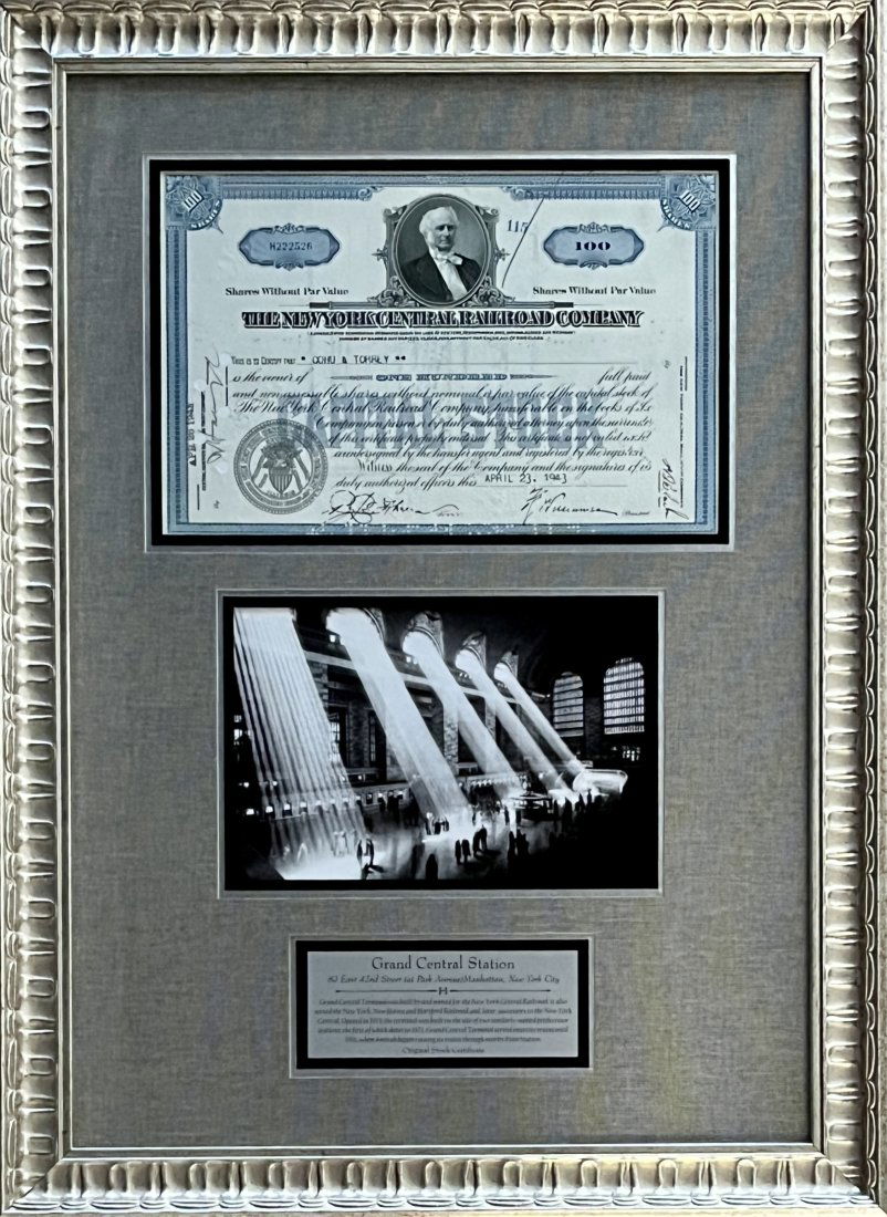 Original Grand Central stock certificate framed display (1 of 3)