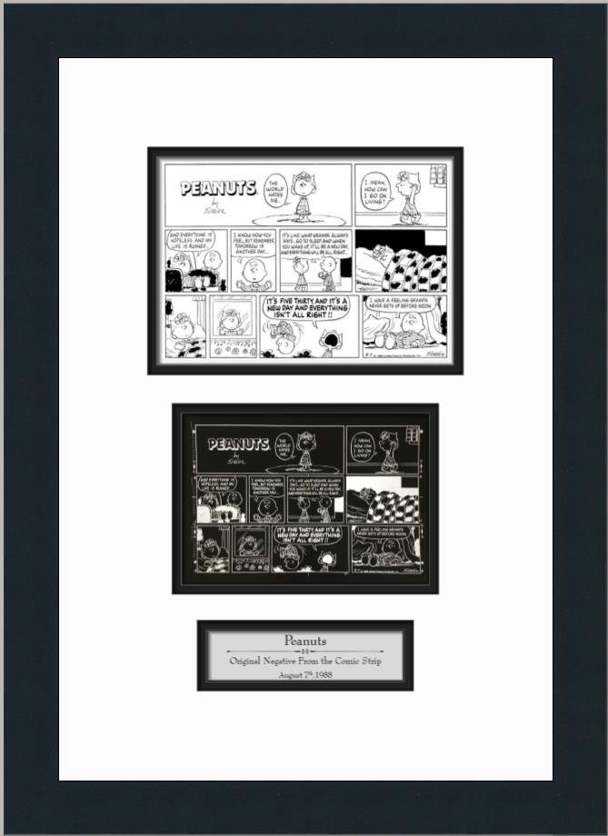 Peanuts Cartoon Strip Original Negative Charles Schulz Custom Framed 8 (1 of 7)