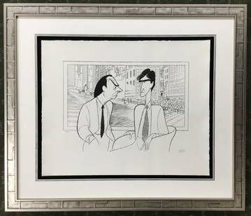 Al Hirschfeld Law and Order: Al Hirschfeld - Law and Order Signed & Numbered Limited Edition LithographSigned by Al HirschfeldTV Series Law and Order - Featuring Jerry Orbach & Sam WaterstonPaper Size 20" x 24"Custom Frame Size