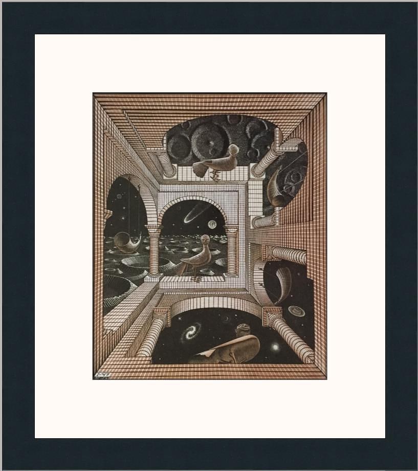 M.C. Escher Other Worlds Custom Framed Print: M.C. Escher Title - Other Worlds