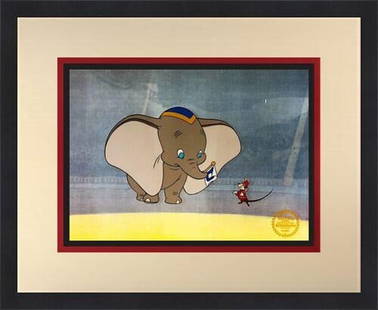 Walt Disney Dumbo L/ED Animation Sericel Custom Framed: Dumbo Walt Disney Limited Edition Animation Sericel Walt Disney Limited