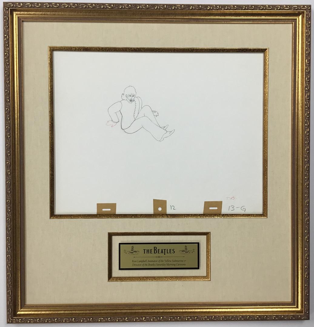 George Harrison 13G Original Animation Drawing: The Beatles Original Animation Production Drawing Yellow Submarine - 1968 - George Harrison - 13G