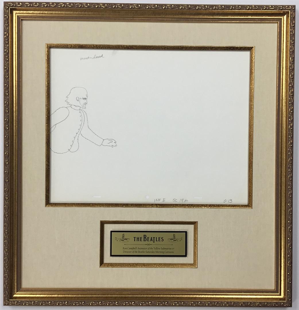 George Harrison G13 Original Animation Drawing: The Beatles Original Animation Production Drawing Yellow Submarine - 1968 - George Harrison - G13