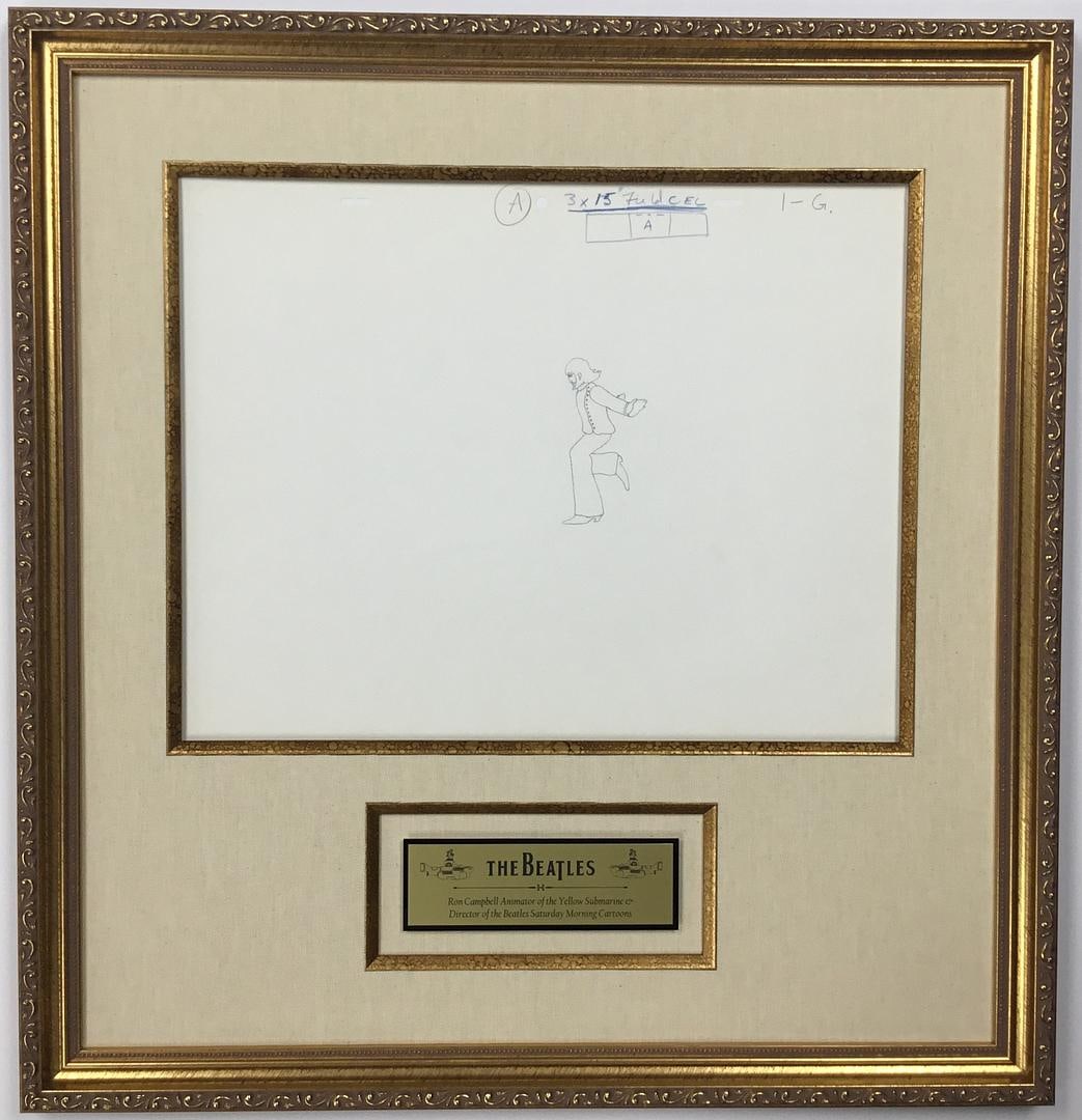 George Harrison 1G Original Animation Drawing: The Beatles Original Animation Production Drawing Yellow Submarine - 1968 - George Harrison - 1G