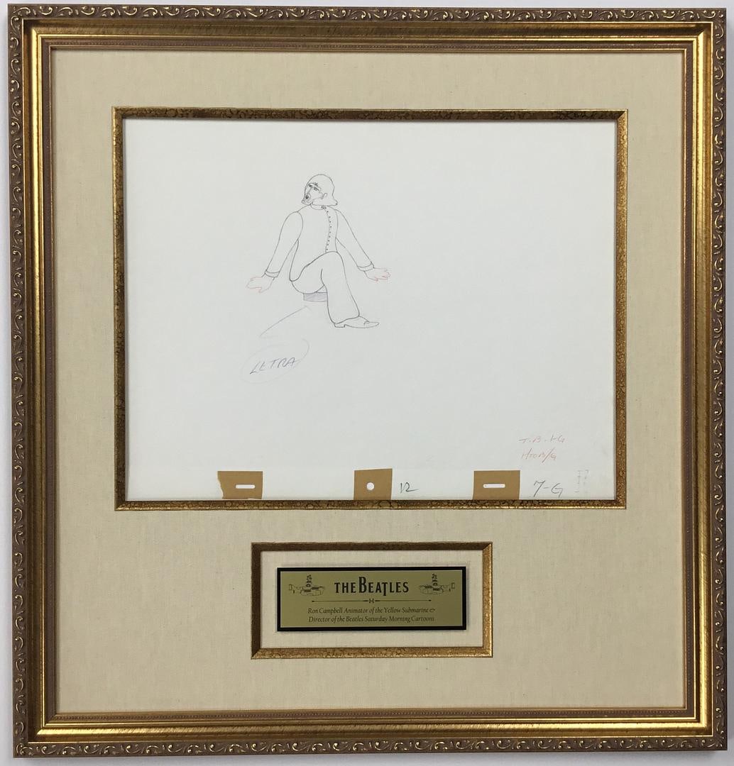 George Harrison 7GB Original Animation Drawing: The Beatles Original Animation Production Drawing Yellow Submarine - 1968 - George Harrison - 7GB