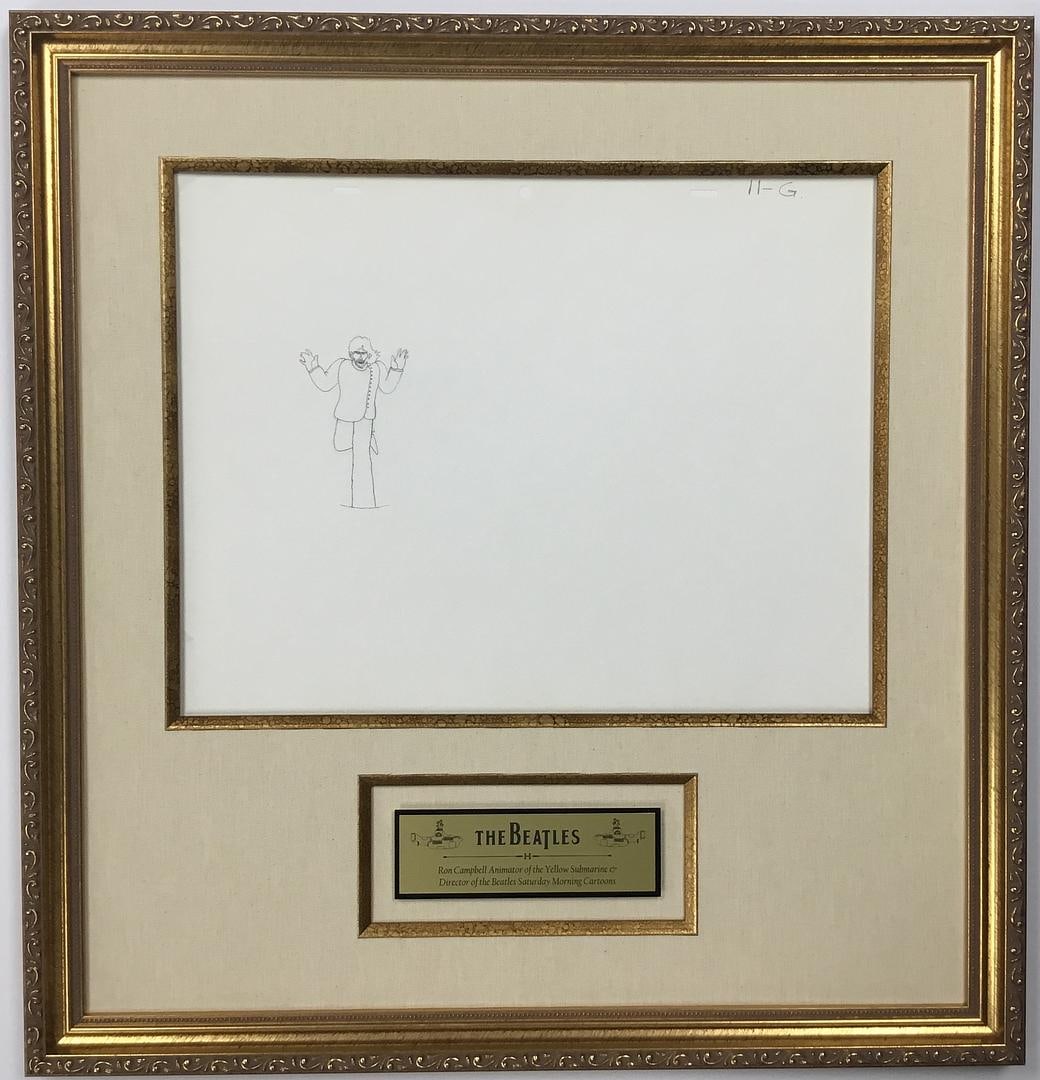 George Harrison 11GC Original Animation Drawing: The Beatles Original Animation Production Drawing Yellow Submarine - 1968 - George Harrison - 11GC