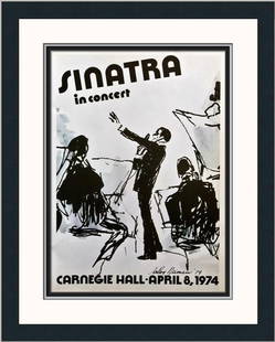 Leroy Neiman Frank Sinatra in Concert Carnegie Hall NYC Custom Framed Print: Artist - Leroy Neiman Title - Frank Sinatra in Concert Carnegie Hall NYC