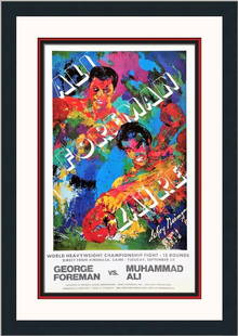 Leroy Neiman Ali-Foreman Zaire 1974 Heavyweight Fight Poster Custom Framed Print: Artist - Leroy Neiman Title - Ali-Foreman Zaire 1974 Heavyweight Fight