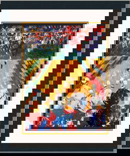 Leroy Neiman Million Dollar Strike Bowling Custom Framed Print: Leroy Neiman Million Dollar Strike