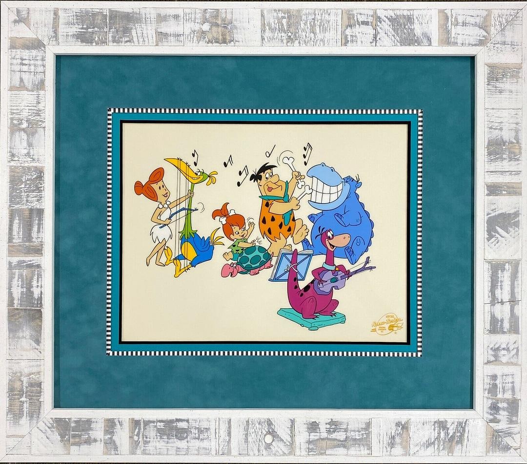 Hanna Barbera The Flintstones Bedrock & Roll Sericel Museum Quality Custom Framed (1 of 3)